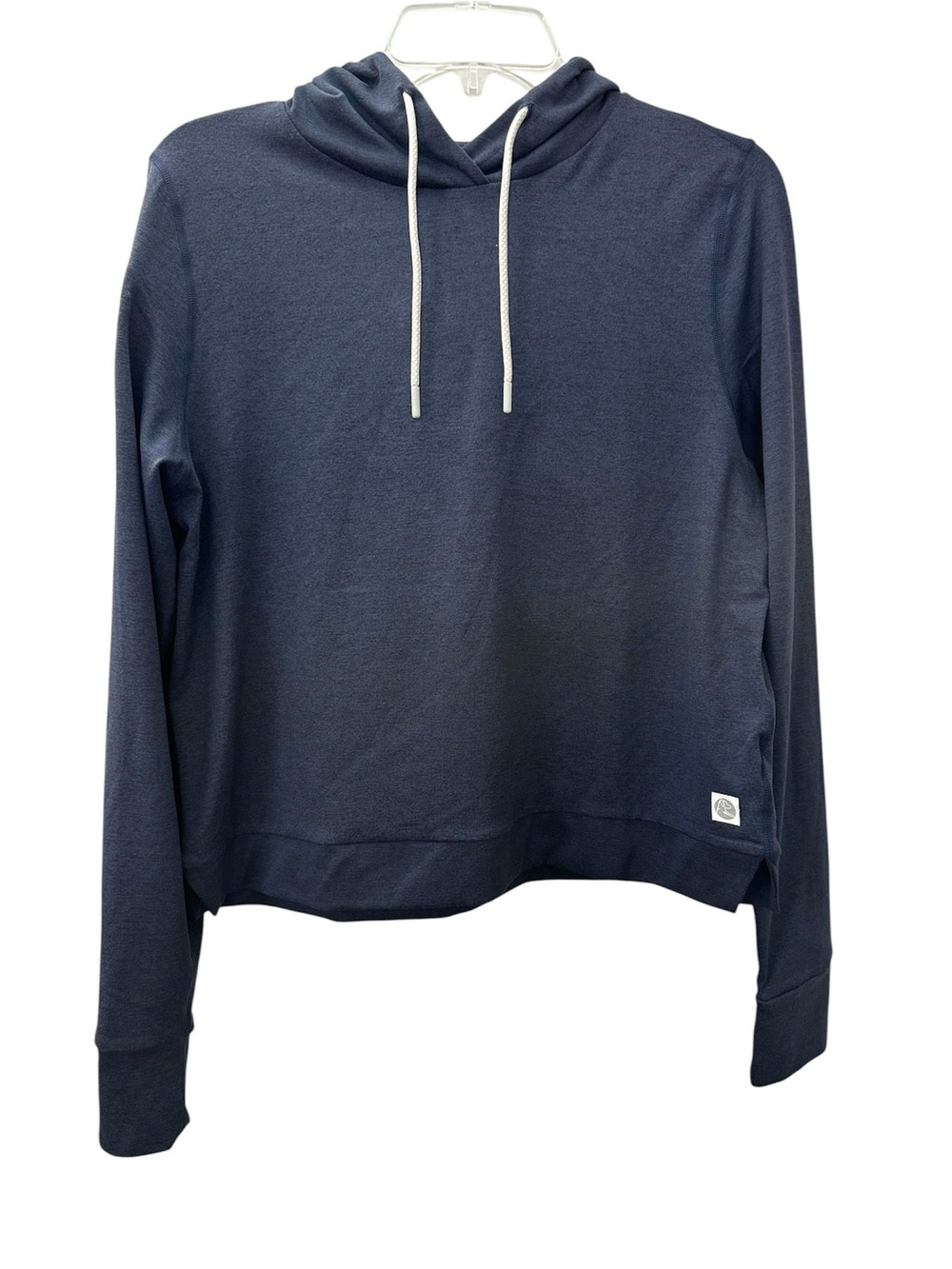 NWT Rhoback Hoodie Tempo Performance Heather Navy Women’s Size Small *Fish Patch